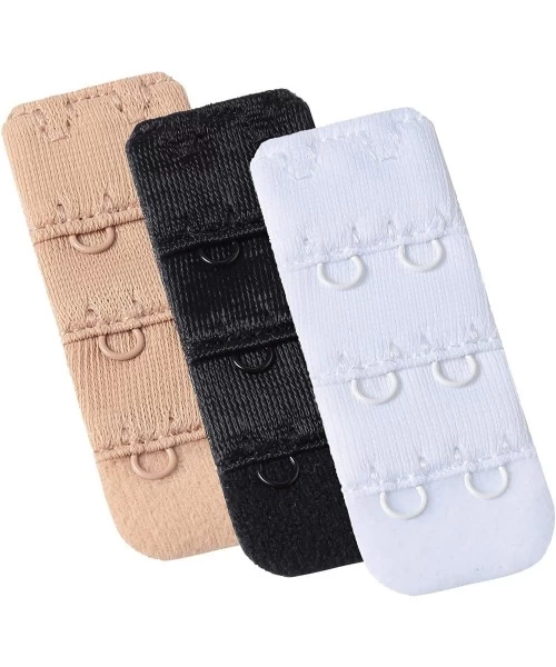 Accessories Bra Extender Soft Comfortable Bra Band Extension Pack of 3 Multi-size - 2 Hook Assorted 3/8 Inch Hook Center Spac...