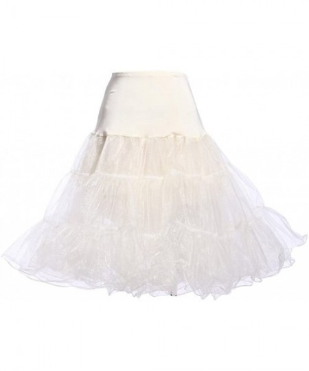 Slips Womens 50s Vintage Rockabilly Net Petticoat Skirt Tutu - Fuchsia - CT11AJJU7HT