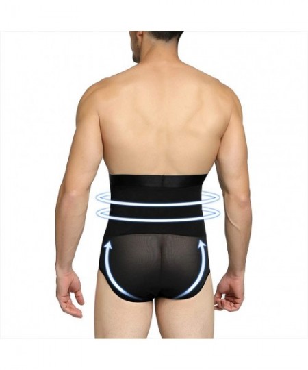 Boxer Briefs Mens High Waist Compression Shapewear Slimming Body Shaper Tummy Control Shorts Briefs Underwear - Black-mesh - ...