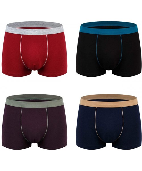 Boxer Briefs Men's Boxer Briefs Cotton Breathable No Ride-up Trunks Underwear 5 Pack - 5 Colors - CB18AHE79OE
