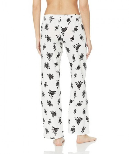 Bottoms Women's Open Leg Sleepwear Pajama Pant - Give Love Ivory - C318D94EI3A