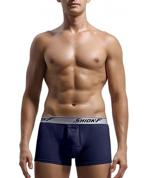 Trunks Men's Boxer Briefs Underwear Colorful 1 Pack Breathable - Navy - C018WYN4R2S