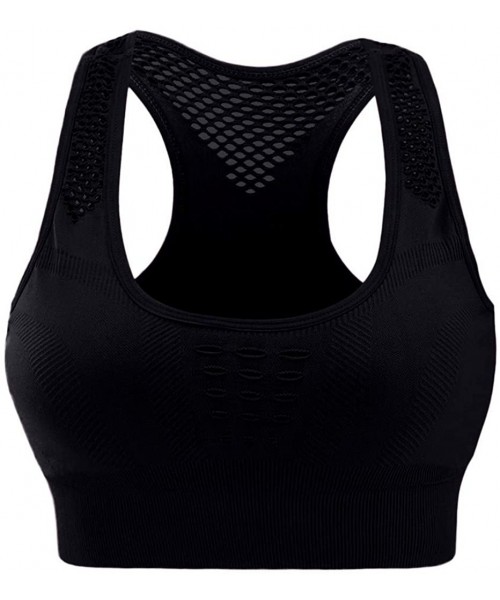 Thermal Underwear Air Permeable Cooling Summer Sport Yoga Wireless Bra - D-black - CF18UC9KDYX