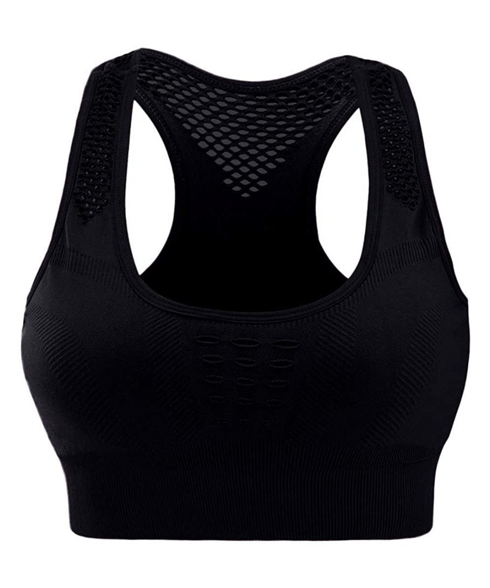 Thermal Underwear Air Permeable Cooling Summer Sport Yoga Wireless Bra - D-black - CF18UC9KDYX