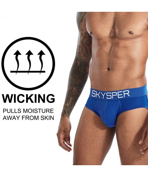 Briefs Men's Jockstrap Athletic Supporter Underwear Gym Strap Brief - Sg07-blue - C618YCX7QQW
