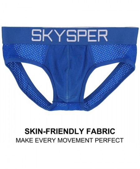 Briefs Men's Jockstrap Athletic Supporter Underwear Gym Strap Brief - Sg07-blue - C618YCX7QQW