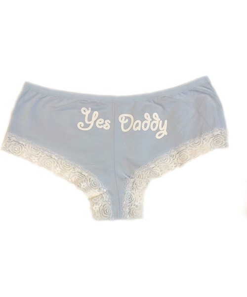 Panties Cotton Panty with Lace Yes Daddy Hipster Cheeky Panty - Blue/White - CE18N7NWD2M