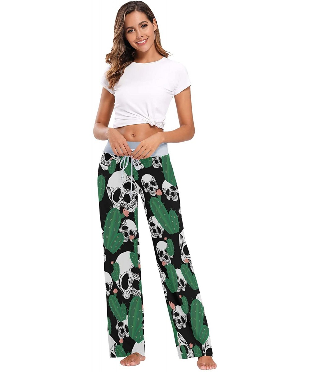 Bottoms Women's Pajama Pants Drawstring Wide Leg Lounge Trouser Sleepwear Pants - Color9 - CU1985L34MG