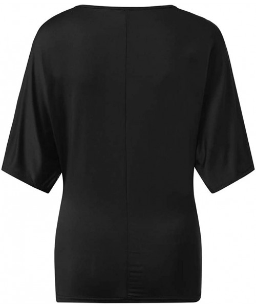 Slips 2019 Womens Sequined T-Shirt Off-Shoulder - Black - CO18TUZSCYN
