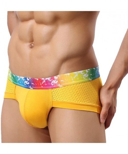 G-Strings & Thongs Mens Casual Sexy Thong Underwear 3-Pack Briefs- Rainbow Style - Rainbow Style01 - CZ18Q6LMA0Q