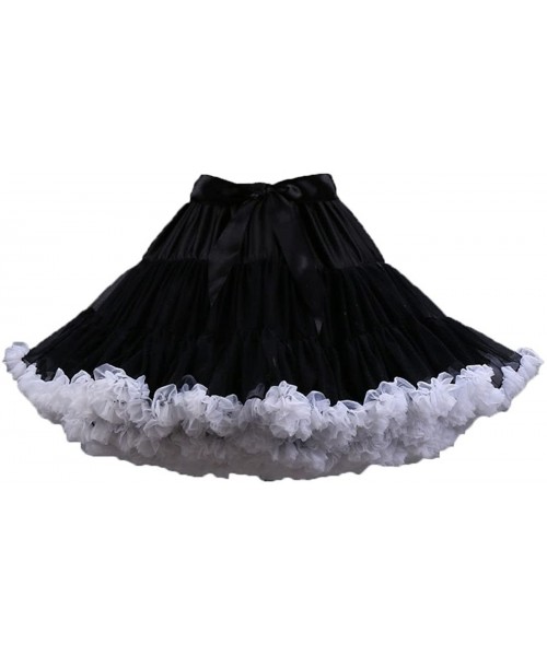 Slips Vintage Adult Short Petticoat Cosplay Half Dance Slips Crinoline Ballet Tutu Skirt - Red - C31802D88ZI