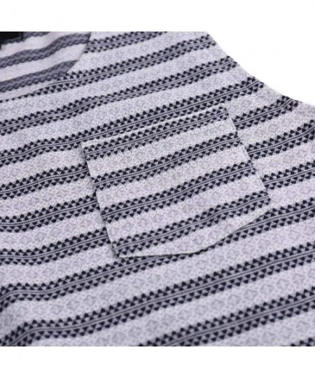 Undershirts Men's Tank Top SleevelessGym Fitness Classic Undershirts - White / Grey Stripe - CJ18U9HH2R6