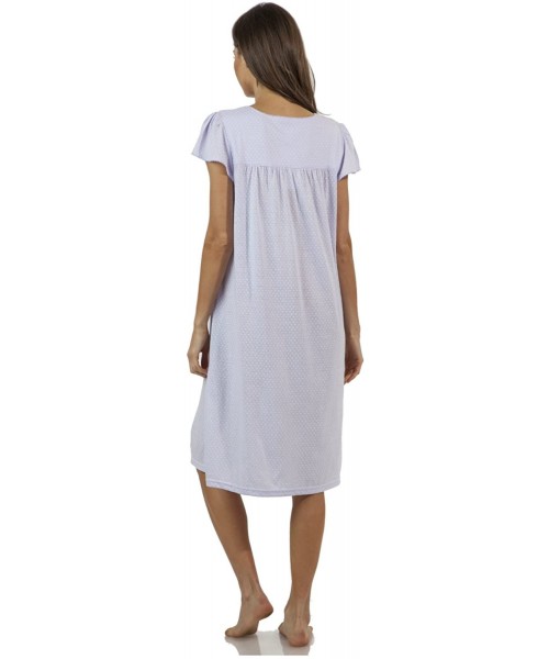Nightgowns & Sleepshirts Women's Botanic Lace Short Sleeve Nightgown - Light Purple - CO12O17J5LG
