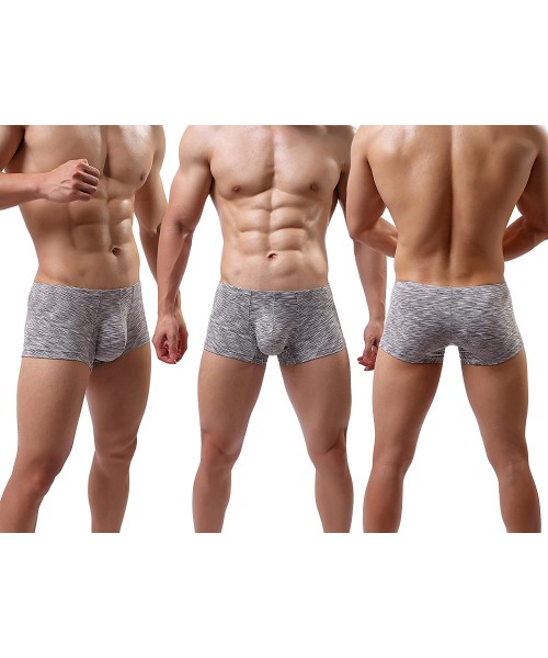 Briefs Men's Underwear Boxer Briefs Breathable Bulge Pouch Underpants Low Rise Elastic - B4black-gray-green - C418E88AYR0