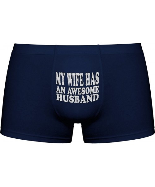 Boxers Cool Boxer Briefs | My Wife has an Awesome Husband | Innovative Gift. Birthday Present. Novelty Item. - Dark - CV183LY...