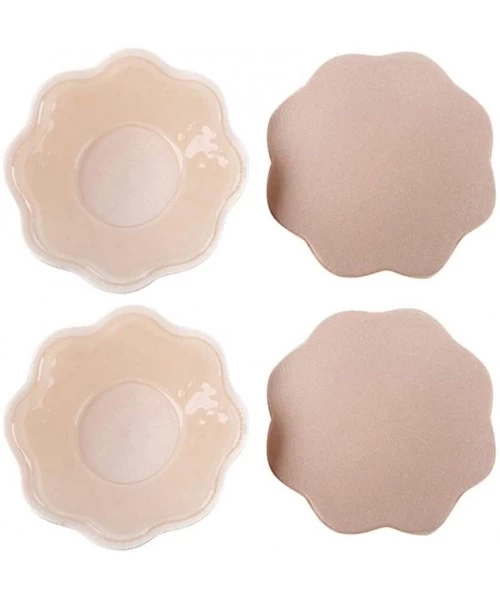 Accessories 2 Pairs Pasties Women Nipple Covers Reusable Adhesive Silicone Nippleless Covers - Beige-huabian 2Pcs - CG199GOSTI9