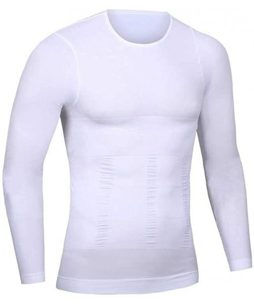 Shapewear Men's Belt Body Sculpting Orthopedic Underwear Summer Vest Waist Abdomen Slimming Solid Shapewear - White - C2192MH...