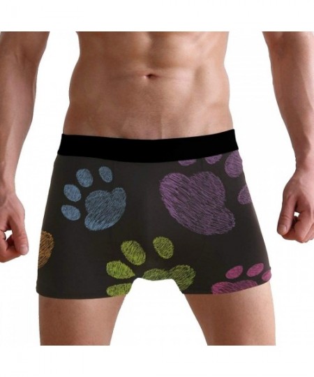 Boxer Briefs Men's Underwear Trunks Art Heart Boxer Briefs Covered Waistband Stretch Panties Boys Underpants Knickers - Click...