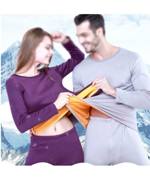 Thermal Underwear Mens and Womens Thermal Underwear Set- Winter Ultra-Soft Plus Velvet Long Sleeve Top & Bottom Long Johns Su...