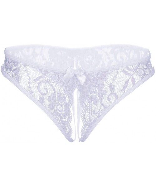 Panties Alluring Underwear one Size Perspective Panties Hollow hot Thong Sexy (Color White- Size Free Size) - White - C61993S...