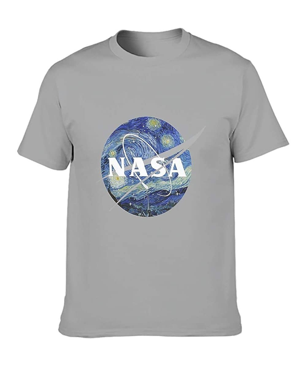 Undershirts Planet Cotton T Shirt Men Durable Tight Undershirt Science - Gray - CU19DW5CAUW