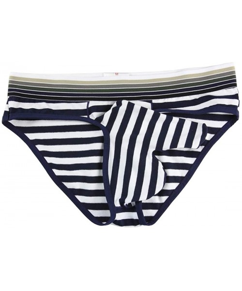 Briefs Elephant Trunk Striped Cotton Pouch Briefs Airplane Sexy Underwear for Male - Blue - CY186ZONAXK
