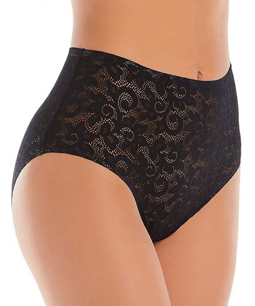 Panties Women's Wonderful Edge All Over Lace Brief Panty A4-135 - Black - CS194UL58RE
