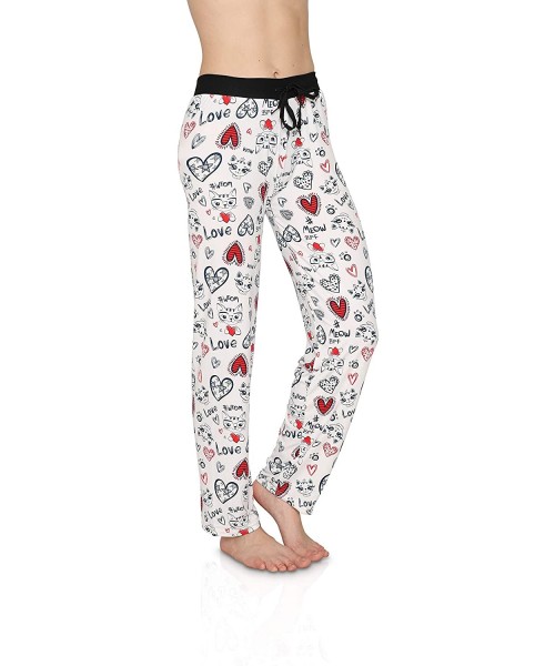 Bottoms Women's Silky Soft Lounge Pajama Pants- 2 Pack - Kitty&pug - CM18O0659MQ