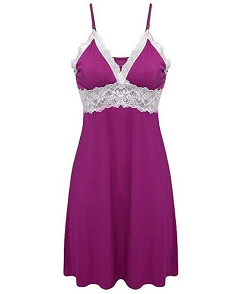 Nightgowns & Sleepshirts Ladies Lace Lingerie Sexy Embroidered Teddy Nightdress Babydoll Deep V Nightwear Mesh Sheer Chemises...