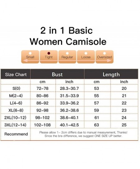 Camisoles & Tanks Womens Tank Tops with Built Bra Adjustable Strap Cami Tunic Camisole Undershirt - 2 2 Pcs Gray&white - C619...