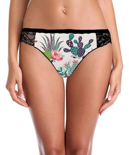 Thermal Underwear Women's Underwear-Breathable Comfortable Briefs for Women Succulents and Cactuses - Multi 1 - CQ19E7MZ2GS