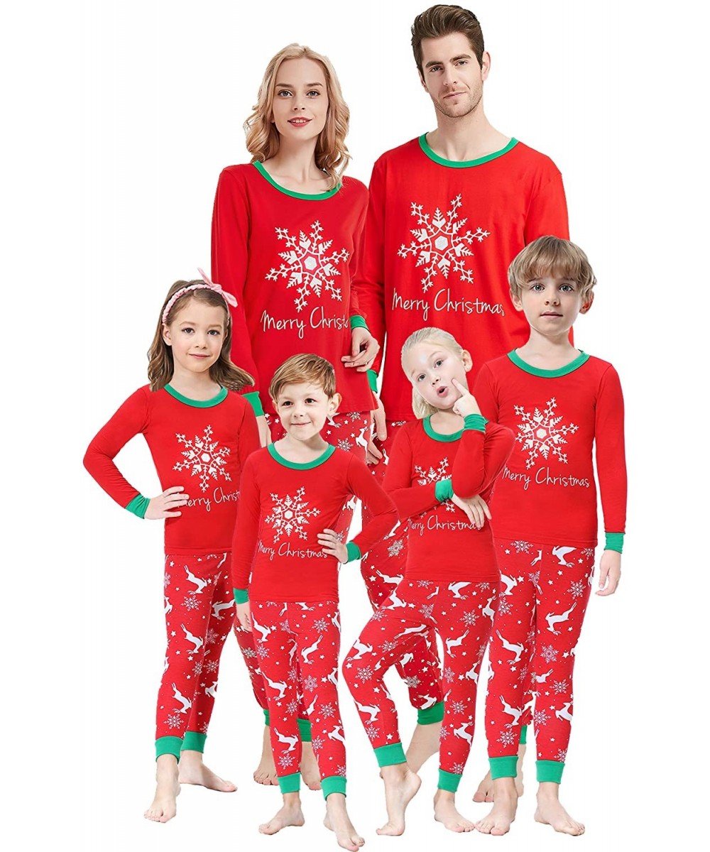 Sets Matching Family Pajamas Christmas Boys and Girls Pyjamas 2 Piece PJs for Mum and Me - Red-christmas-snow - C018TDIQXZ6