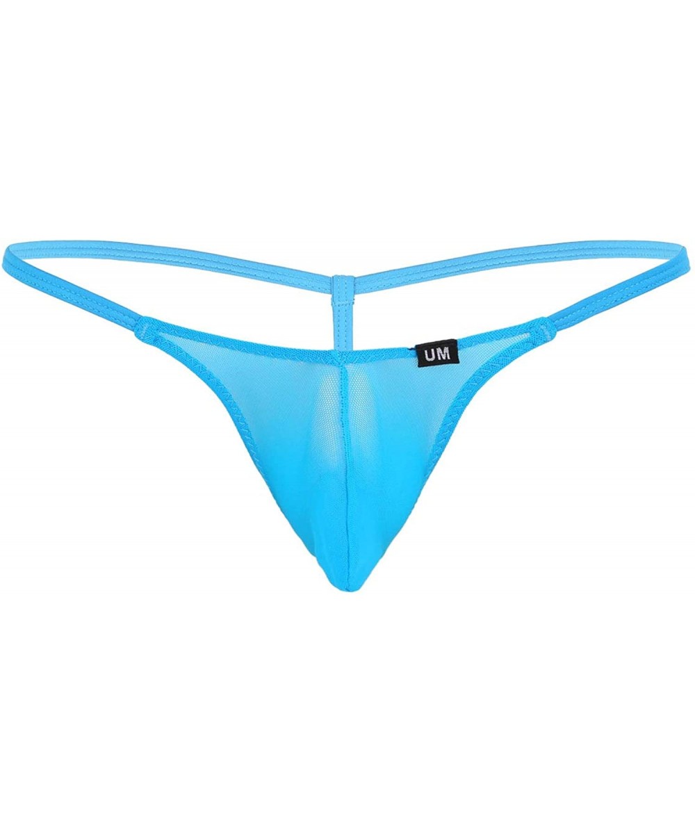 Men's Slim Pouch Thong T-Back Underwear Jacquard String Mini Coverage ...