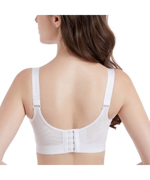 Bras Padded Push Up Lace Bras for 34A to 44C Underwire - White - CS18QZ7K4KQ