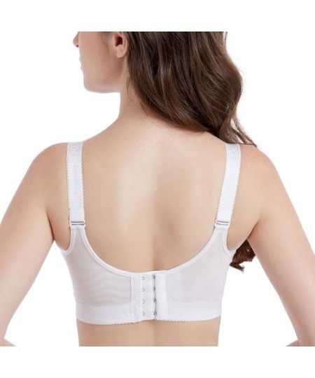 Bras Padded Push Up Lace Bras for 34A to 44C Underwire - White - CS18QZ7K4KQ