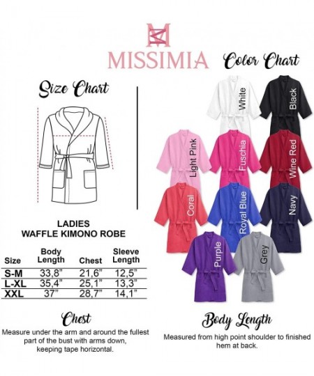 Robes Women's Kimono Waffle Robe Lightweight Soft Spa Knit Bathrobe - Lightpink - CI1903SW5KZ