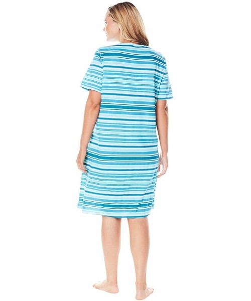 Nightgowns & Sleepshirts Women's Plus Size Print Sleepshirt Nightgown - Ivory Donuts (0706) - CZ19C2QQTL8