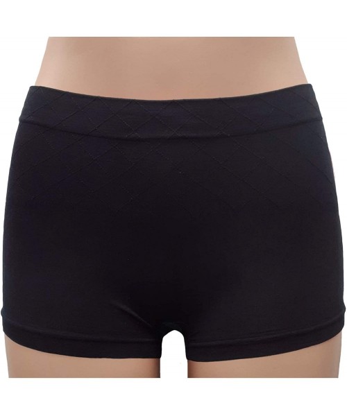 Panties Ladies Full Cut Seamless Support Underwear Boyshort Style Nylon Spandex (Free) ONE Size 6-Piece - CD195NDI2O8