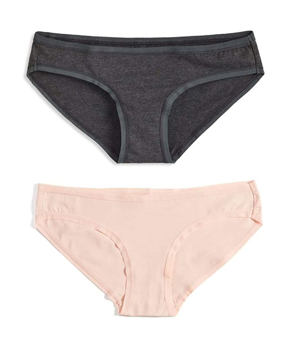Panties Women's Low Rise Bikini Briefs - Charcoal Heather / Blush - CO197U6X45D