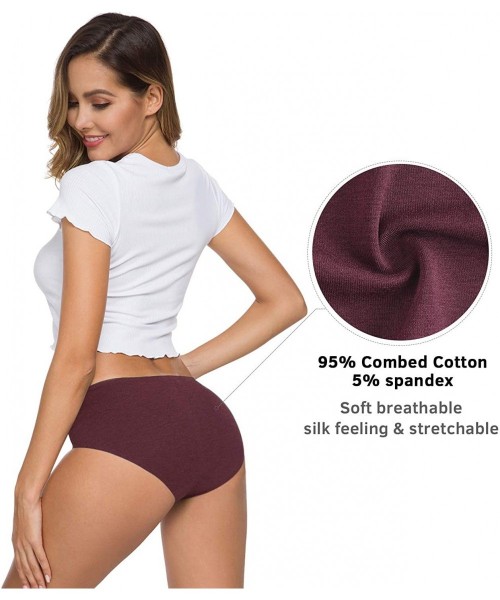 Panties Womens Underwear Cotton Panties for Women- Soft Seamless Ladies Underwear Bikini Pack - Solid Color Underwear - C1190...
