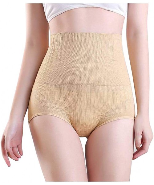 Tops Women Solid Shapewear Shorts High-Waist- Ladies Sexy Underpants Body Control Underwear - C418YSIIC6H
