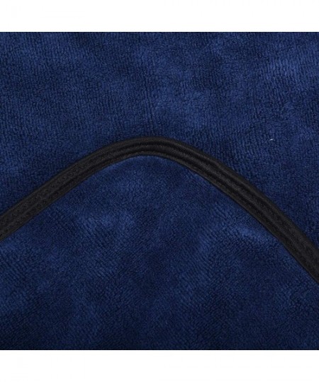 Robes Women's Spa Wrap Microfiber Bath Wrap Shower Robes with Adjustable Closure - Navy Blue - C418Q293HCL
