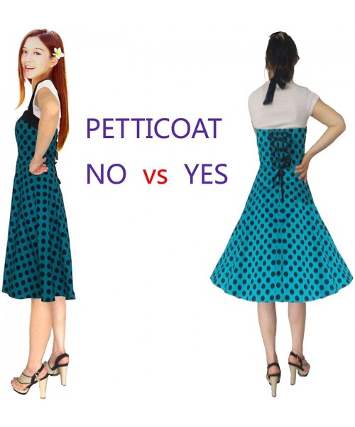 Slips Women's 50s Vintage Petticoat 26" Crinoline Rockabilly Tutu Skirt Slip S-3XL - Green - C912M6V2E79