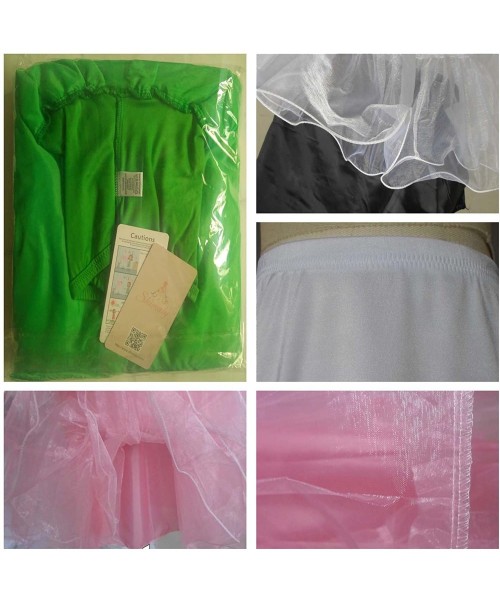 Slips Women's 50s Vintage Petticoat 26" Crinoline Rockabilly Tutu Skirt Slip S-3XL - Green - C912M6V2E79