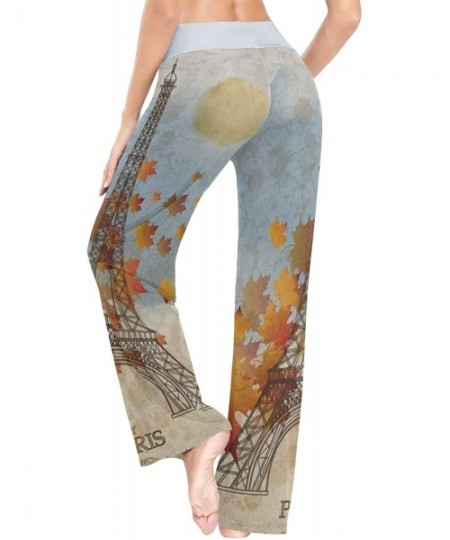 Bottoms Women's Fashion Yoga Pants Palazzo Casual Print Wide Leg Lounge Pants Comfy Casual Drawstring Long Pajama Pants - Map...