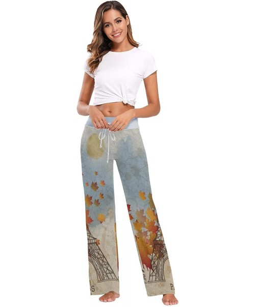 Bottoms Women's Fashion Yoga Pants Palazzo Casual Print Wide Leg Lounge Pants Comfy Casual Drawstring Long Pajama Pants - Map...
