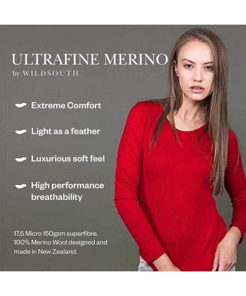 Thermal Underwear Womens Merino T Shirt - Short Sleeve Vee Neck Merino Wool Baselayer - 150 Lightweight Thermal - Black - C31...