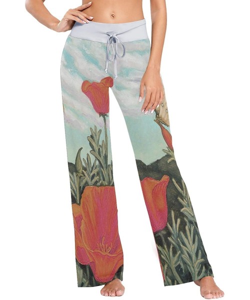 Bottoms Women's Pajama Pants Drawstring Wide Leg Lounge Trouser Sleepwear Pants - Color19 - CN197ZLM4RM