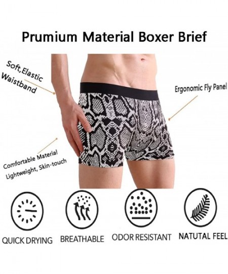 Boxer Briefs Men's Fashion Pattern Waistband Boxer Brief Stretch Swimming Trunk - Snake Skin - CS18OZNIHQL