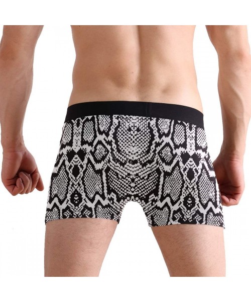 Boxer Briefs Men's Fashion Pattern Waistband Boxer Brief Stretch Swimming Trunk - Snake Skin - CS18OZNIHQL